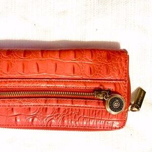 Pink faux alligator wallet